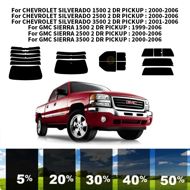 

Precut nanoceramics car UV Window Tint Kit Automotive Window Film For GMC SIERRA 1500 2 DR PICKUP 1999-2006