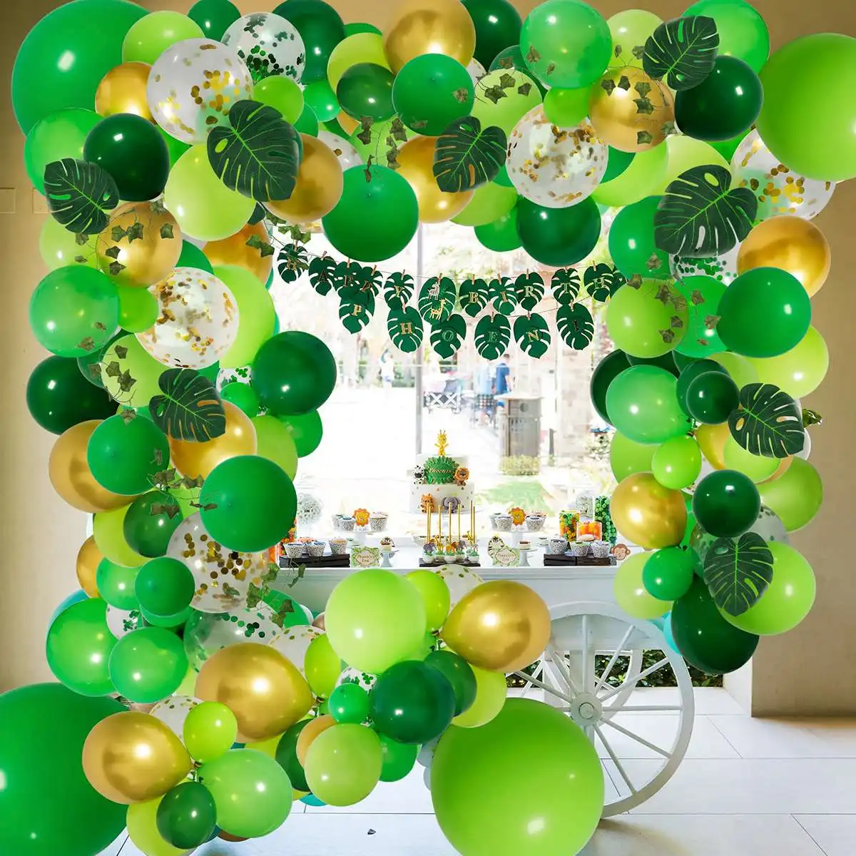 

Green Balloon Garland Arch Kit 1st Birthday Party Decoration Kids Wild One Latex Baloon Jungle Safari Party Supplies Baby Shower