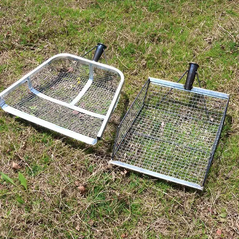 Sand Sifting Shovel Stainless Steel Easy Grip Soil Sieve Sifting Shovel Ergonomic Multifunctional Farm Harvest Strainer