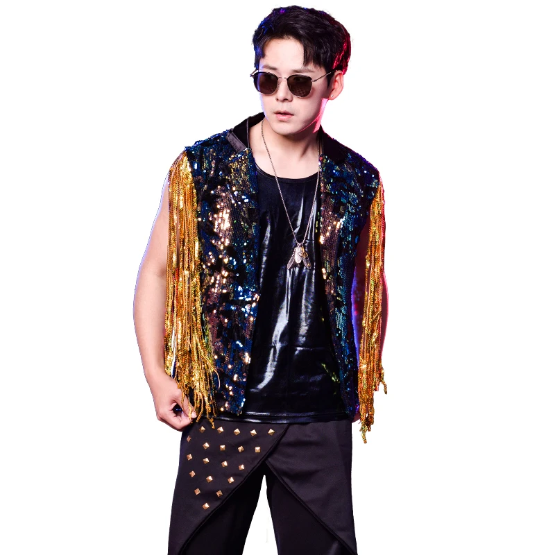 Giacca Con Paillette Uomo | Blazer Festivo Per Feste E Club | Costume Carnevale E Capodanno - Foto 2