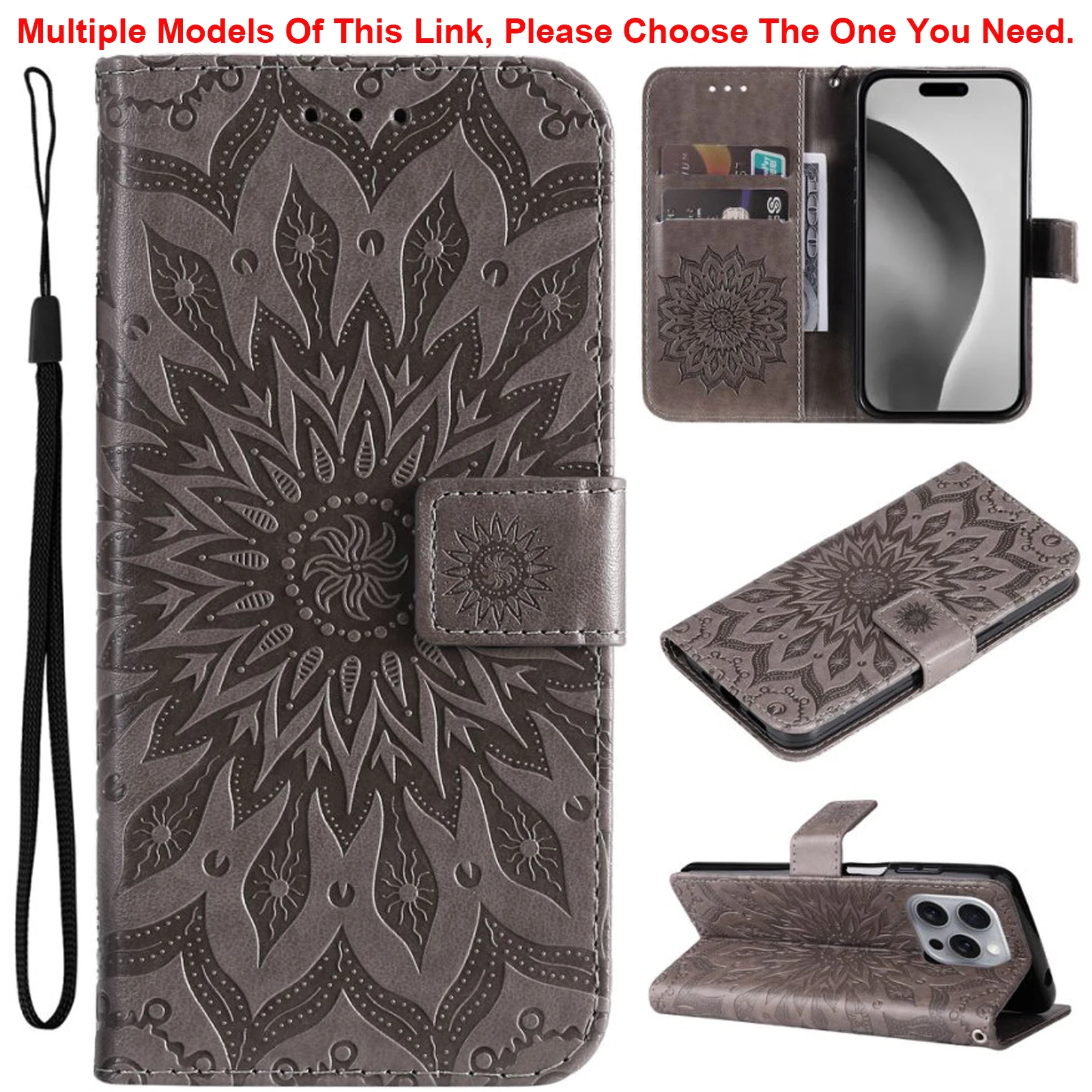 Sunflower Magnetic Wallet Leather Phone Case