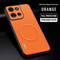 Luxury Car Magnetic Holder Silicone Shockproof Back Cover Phone Case for Moto G17 Power (Orange)