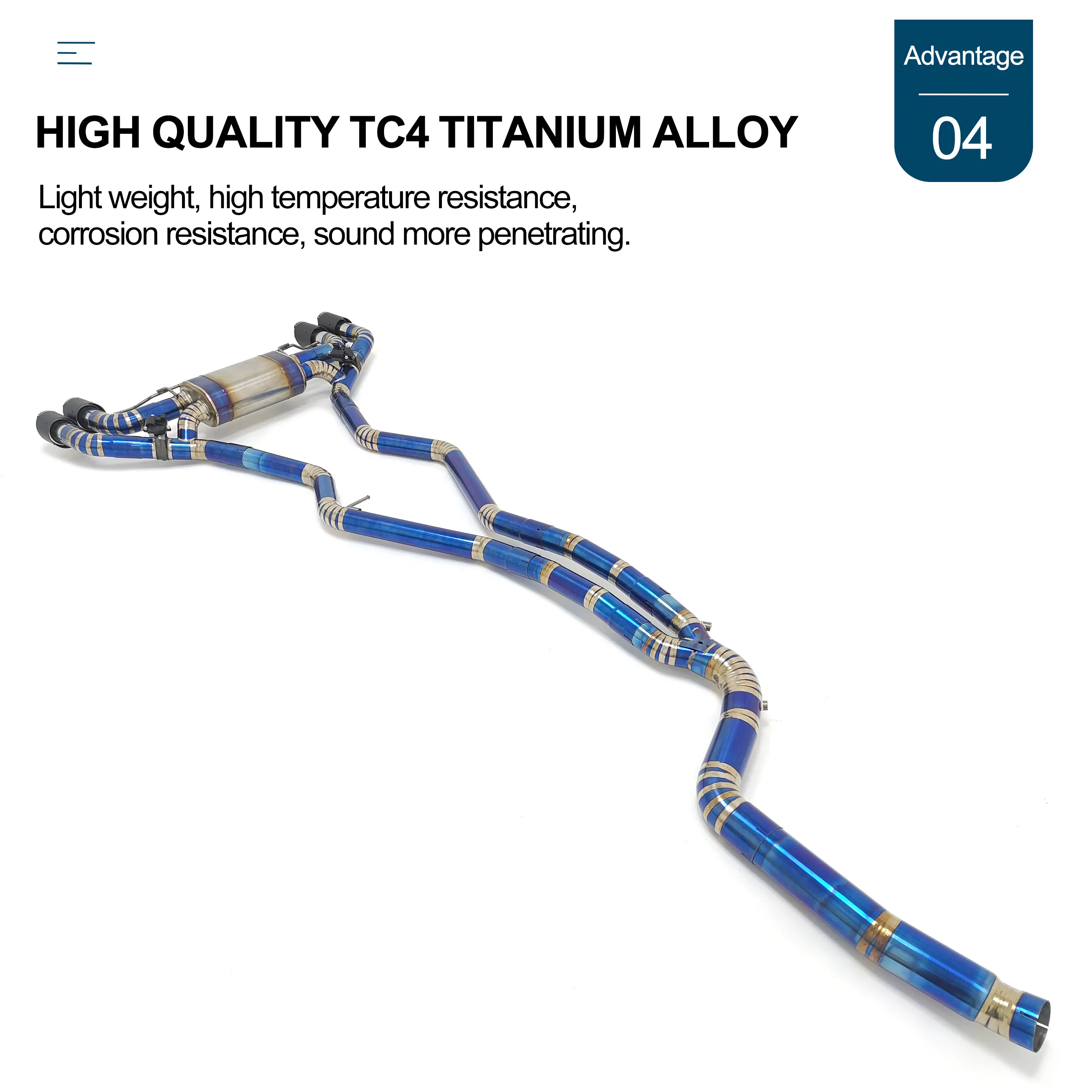 Exhaust Assembly CBNT Valved Exhaust-pipe for BMW M240i G42 M340i G20 M440i G22 B58 3.0T Catback with Valve Muffler Titanium Alloy Exhaust System