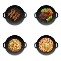 Roasting Round Pans Korean Aluminum Nonstick Grill Top Griddle Pan Bbq Fry Grill Outdoor Cast Iron Barbecue Griddles Grill Pans 5