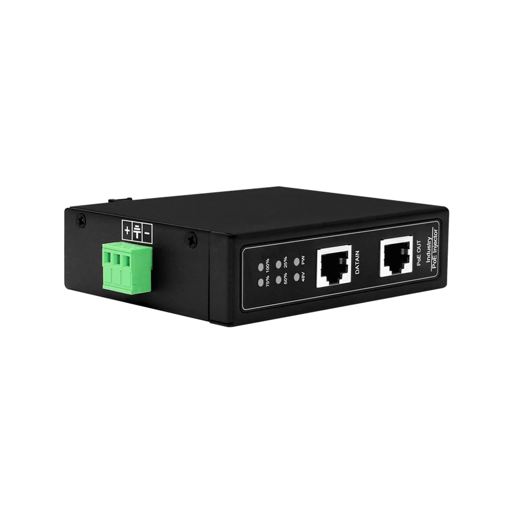 DIN 산업용 기가비트 PoE 스플리터 120W | 고출력 출력 전압 12/24/48V 선택 가능 또는 조정 가능