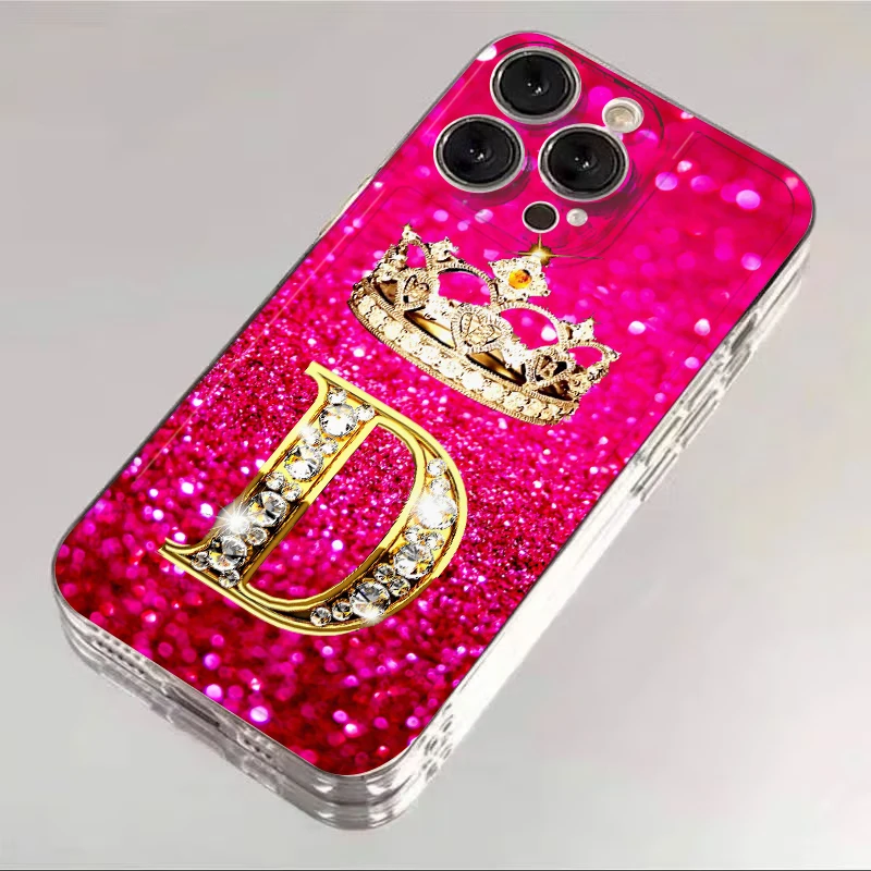 Stylish Soft Cover Phone Case with Crown Letter Design