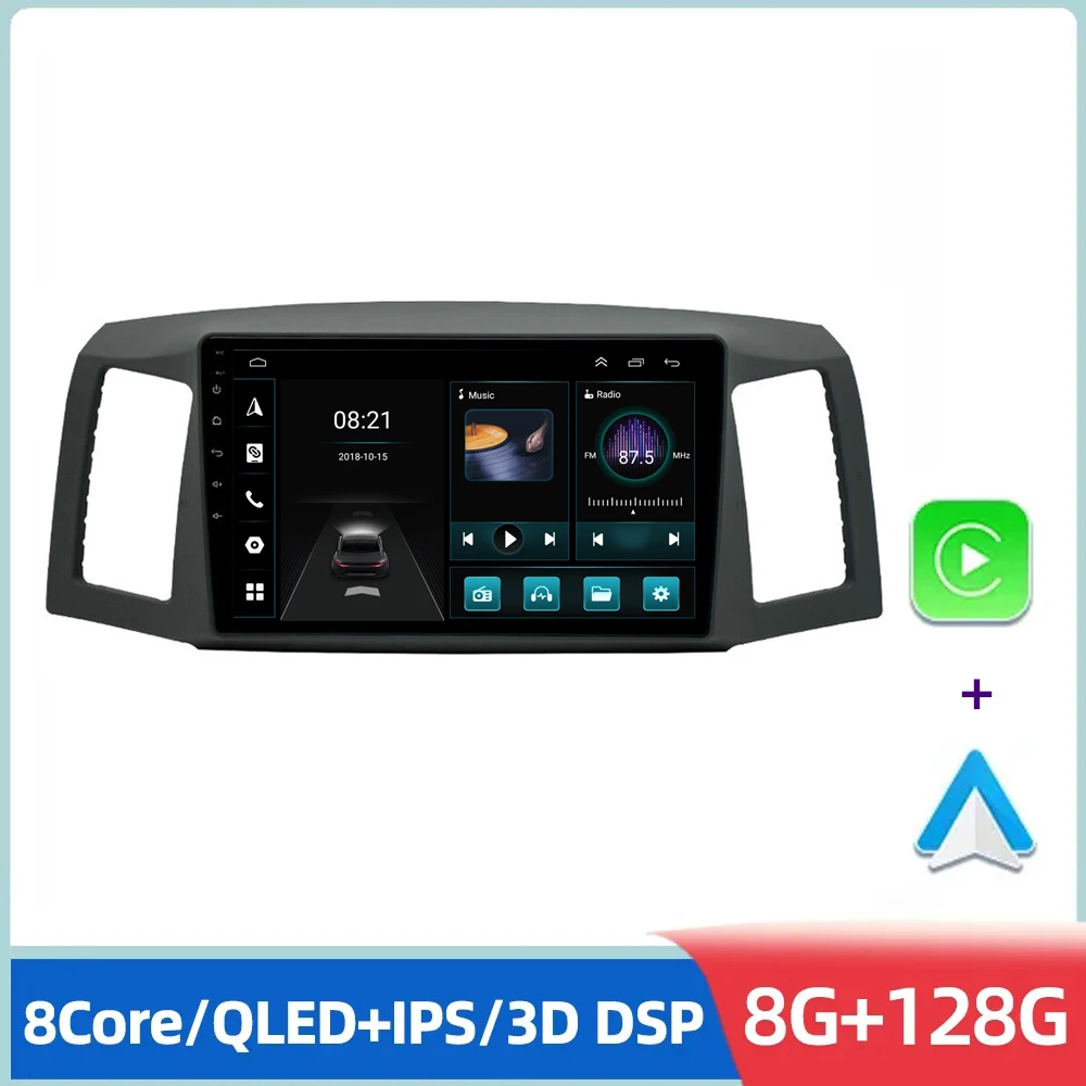 

Автомагнитола 6G + 128G для JEEP Grand Cherokee 2004-2007, 4G, GPS, мультимедийный проигрыватель с Wi-Fi, DSP, Carplay, Авторадио, Android 13, стерео