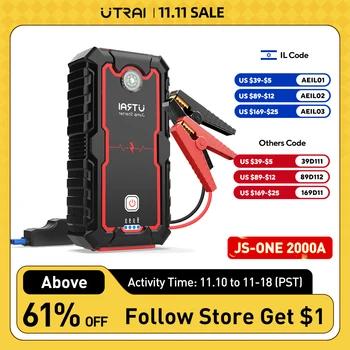 UTRAI 2000A avviatore batteria per Auto 12V dispositivo di avviamento automatico emergenza portatile Power Bank Car BoosterJump Starter per 8.0L Gas 6L