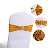 10pcs High-end Hotel Wedding Decoration Butterfly Knot Backrest Flower Spandex Chair Ribbon Chair Cover Elastic Strap 2