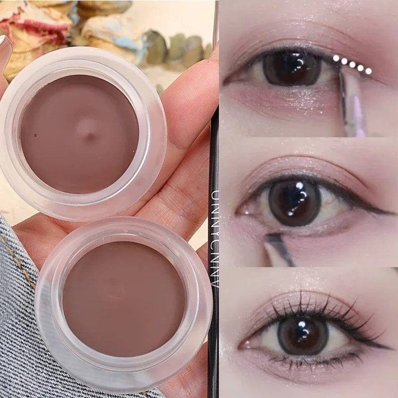 

Стойкая подводка для глаз Heallor, Водостойкая Подводка для глаз черного и коричневого цветов, гелевая подводка для глаз с пигментами, брови