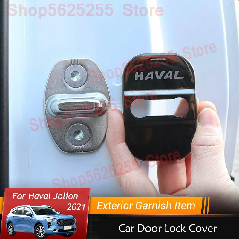 

For Great Wall Haval Jolion 2021 2022 Car Stainless Steel Door Lid Lock Cover Protection Case Cap Styling Accessories Stickers