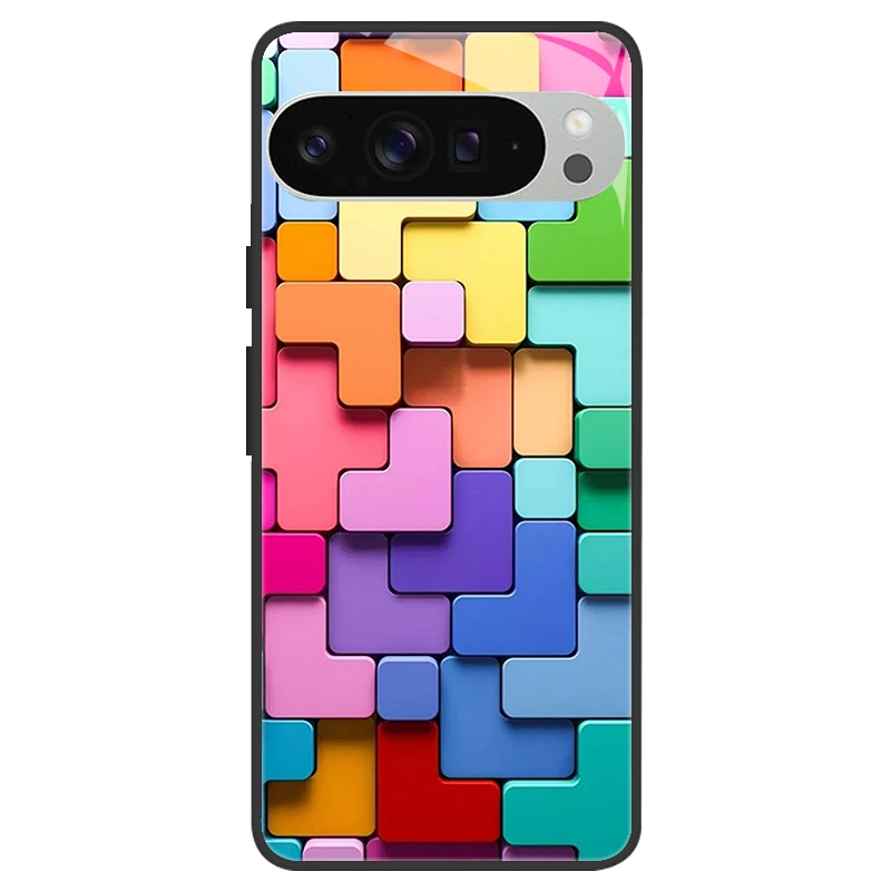 Silicone Bumper Hard Shell Phone Case with Tempered Glass Back Cover