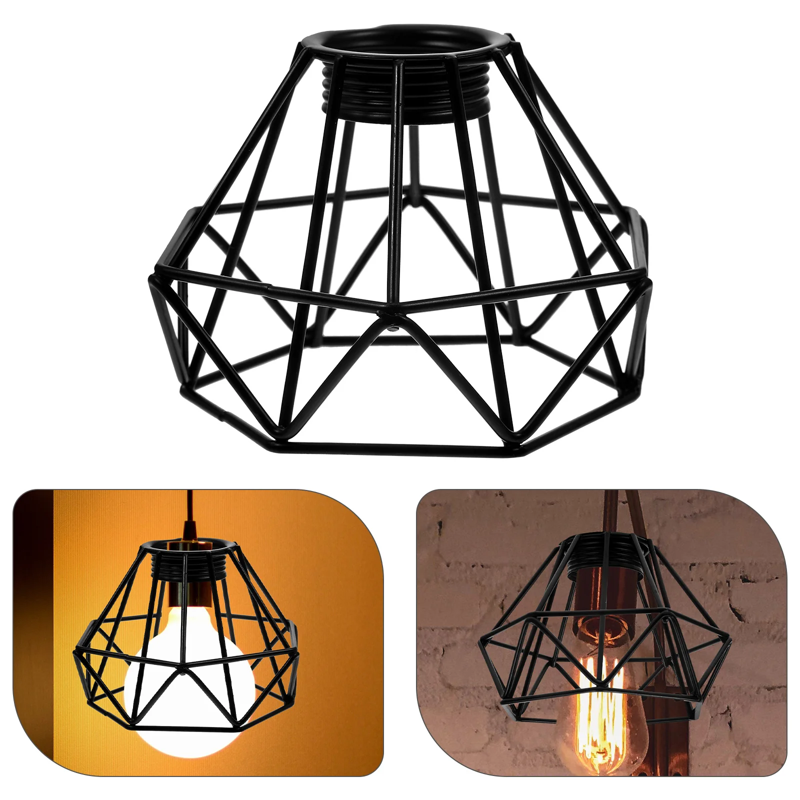

Retro Light Shade Chandelier Cover Hollow-Out Iron Diamond Shape Lamp Shade Lamp Shade Metal Retro Chandelier Accessories