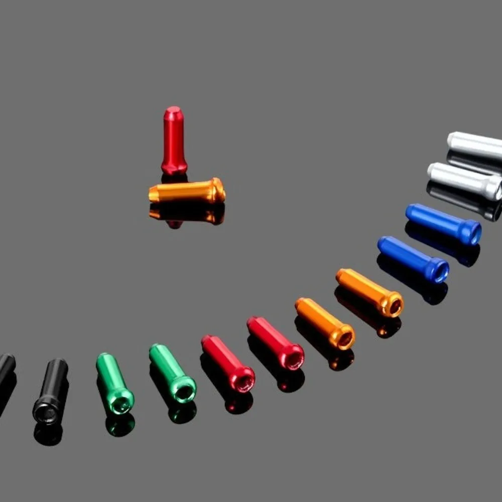 50pcs Bicycle Cable End Caps Aluminum Multiple Colors Brake Shift Derailleur Cable Tips Bike Line Core Caps for MTB Road Bike