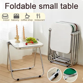 Simple household thick sofa corner small side table transparent small table acrylic folding transparent small coffee table