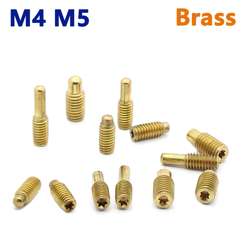 

15pcs M4 M5 Torx Slot Brass Set Screw Round End Grub Screw Duplex Combined Duplex Filter Tuning Studs Length 10 12 14mm