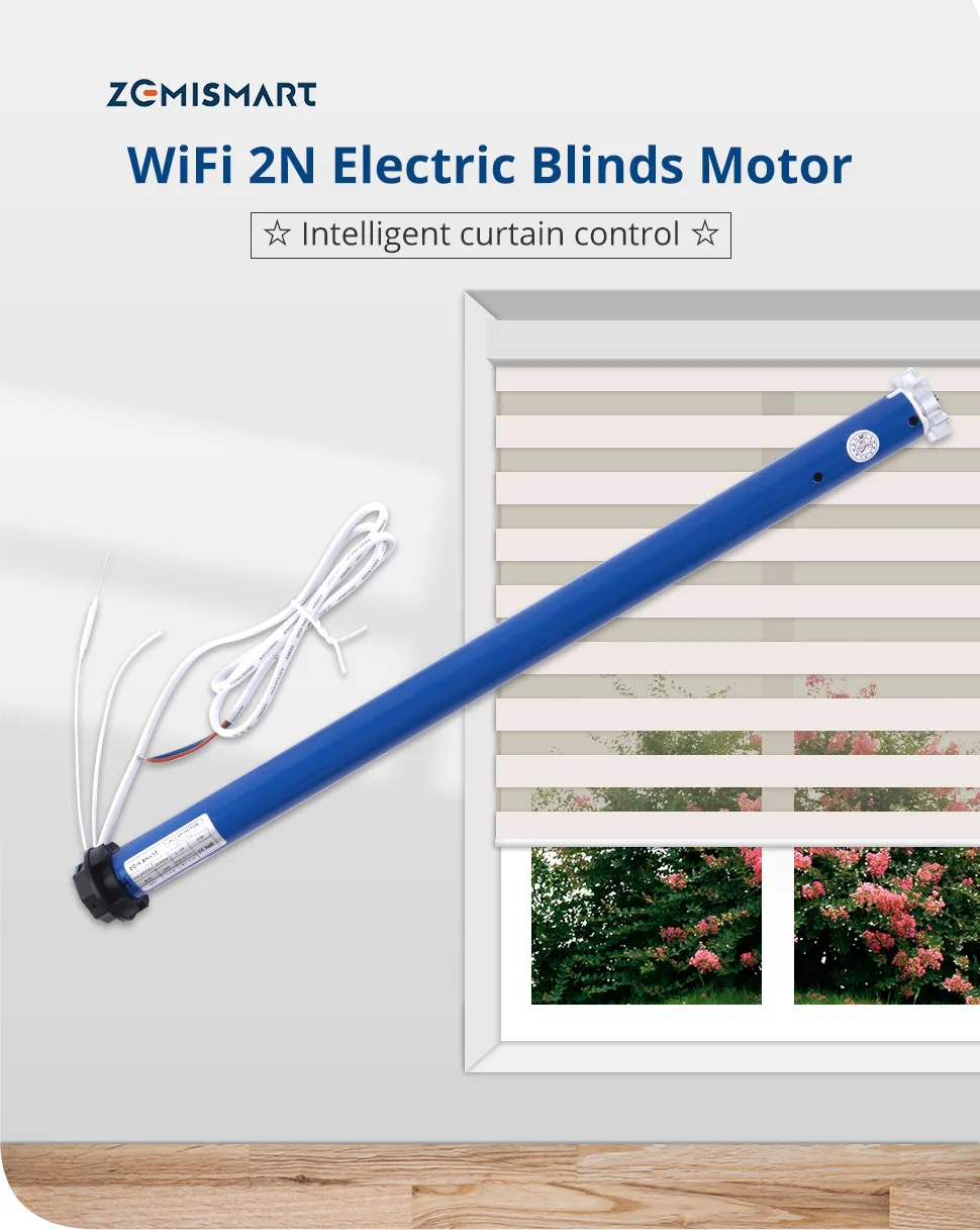 Tuya-Smart Roller Shade Persianas Motor, Wi-Fi, 2N,