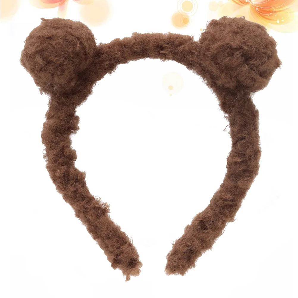 

Hair Ties for Kids Head Plush Ball Funny Hoop Bear Ears Clothing M Hairband Child
