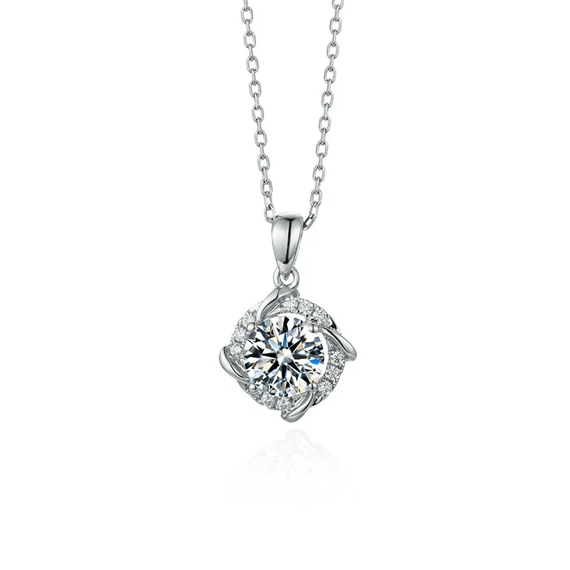

Lucky Windmill Necklace for Women 925 Sterling Silver Moissanite Pendant Jewelry for Girls
