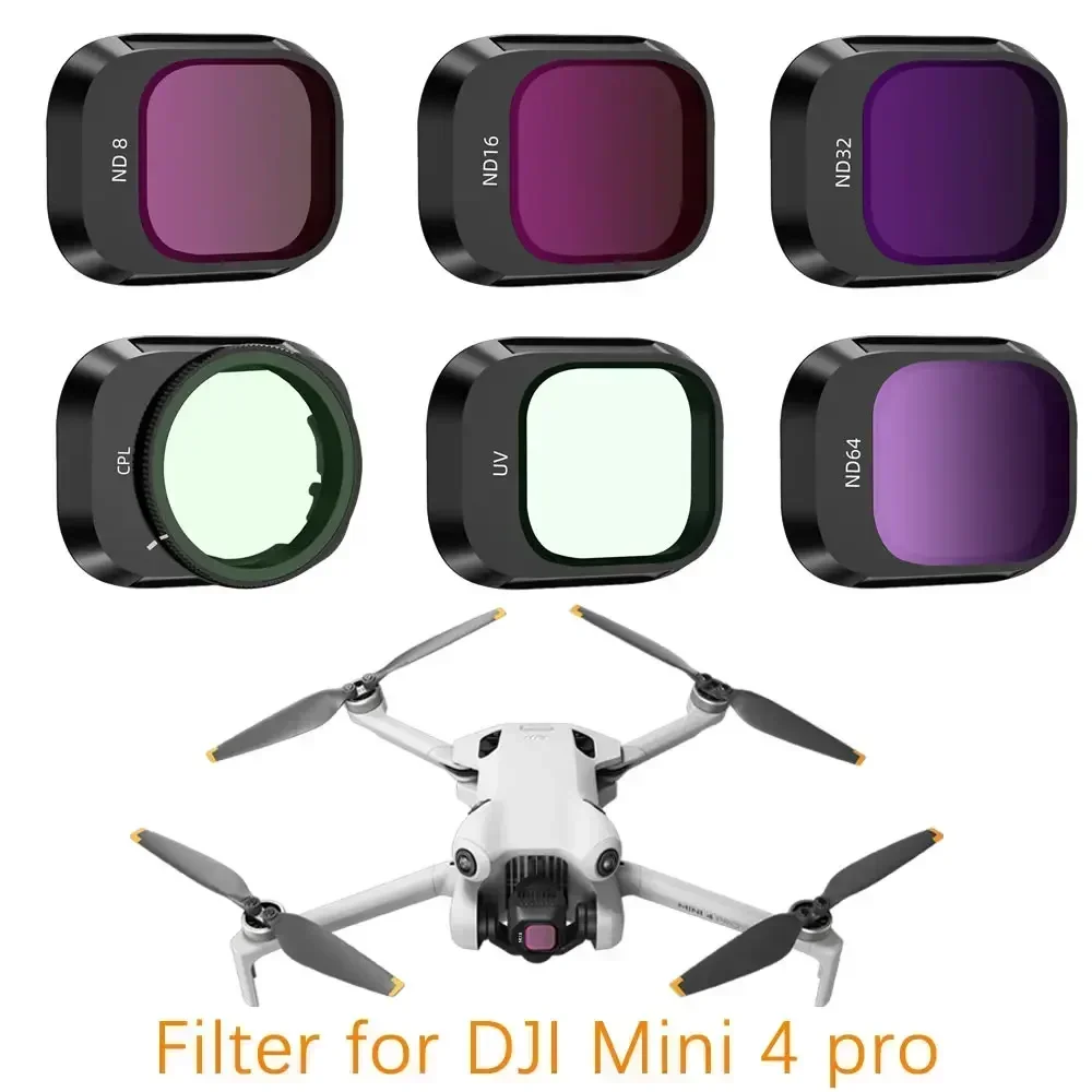 Drone Accessories Filter Set for DJI Mini 4 Pro Filter Camera Optical Glass ND8/16/32/64 CPL Polarizer Nd Filters Accessoires