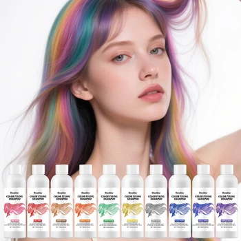 Shampoo permanente multicolore per capelli, colore fisso, tintura semipermanente a lunga durata, facile da colorare, per capelli normali
