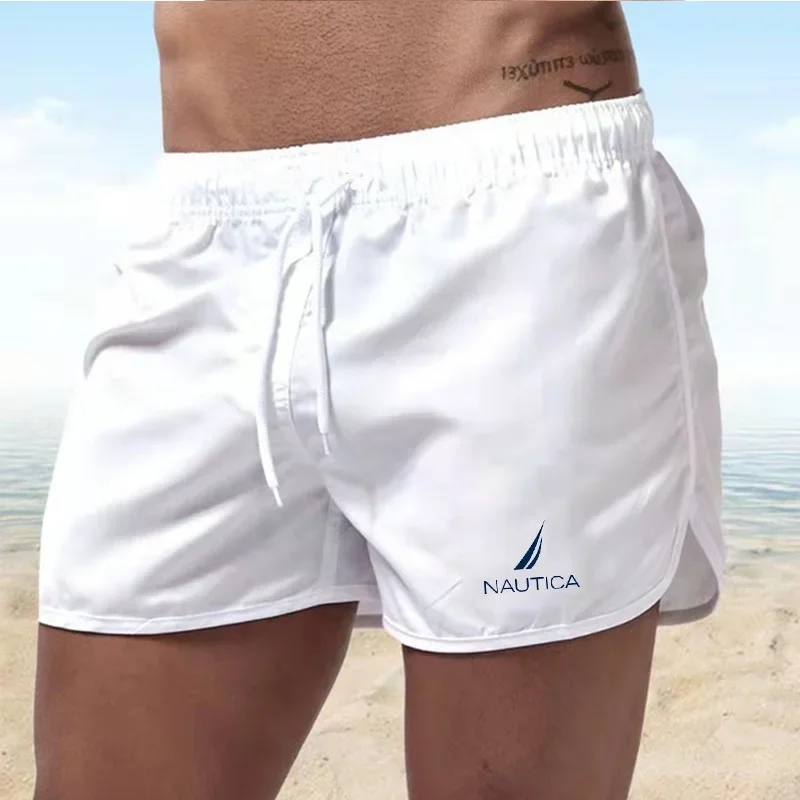 

Новинка 2024, пляжные брюки от бренда NAUTICA, мужские Модные Повседневные индивидуальные шорты, спортивные быстросохнущие дышащие спортивные мужские брюки для бега