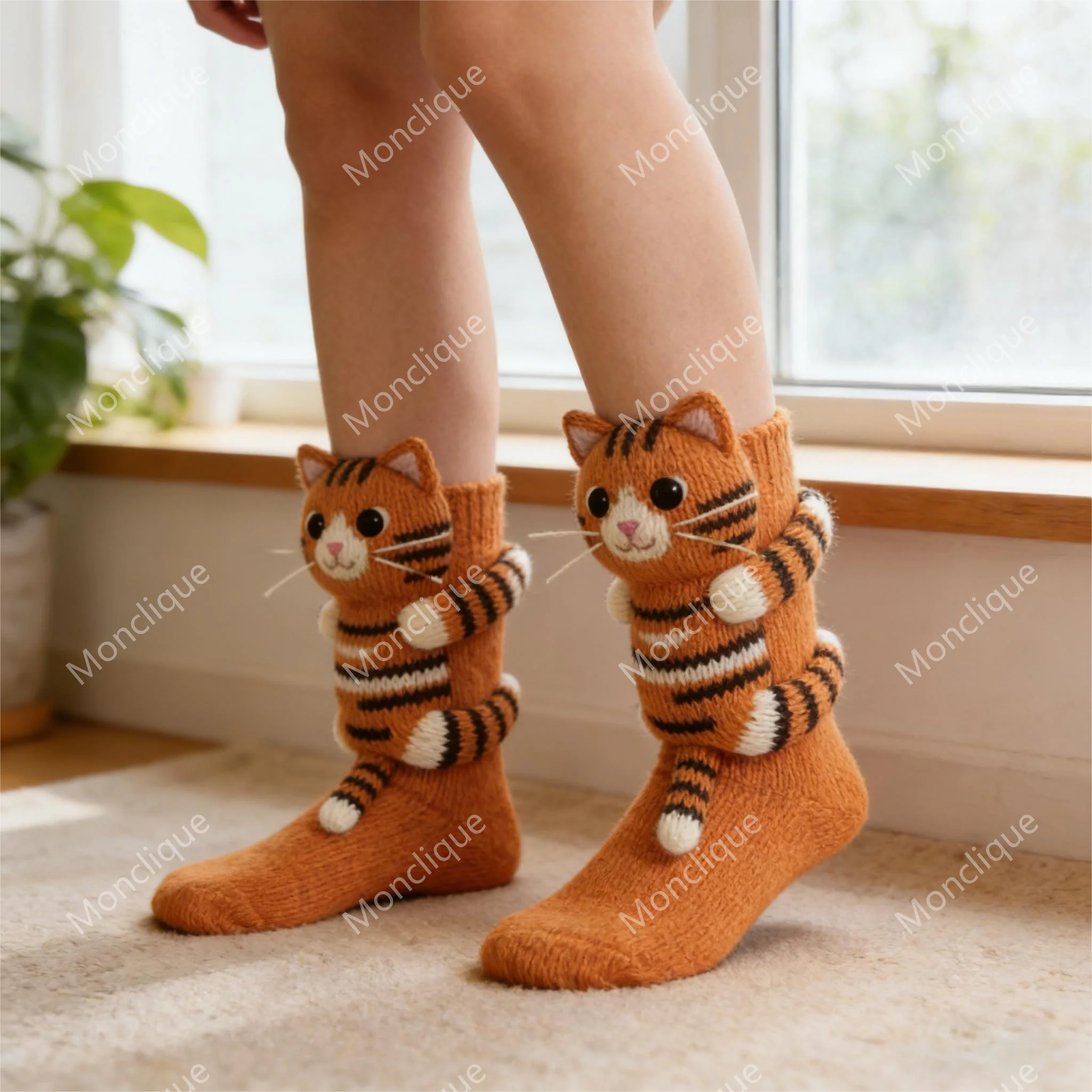 3D Knitted Cute Animal Floor Socks New Fun Novelty Handmade Crocheted Warm Socks Cubic Sloth Panda Creative Children's Gifts