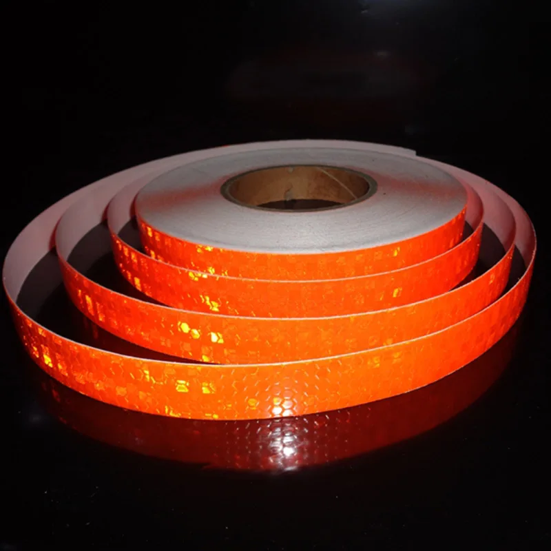 25mmx50m Reflectors Car Stickers Shiny Orange Waterproof Reflective Material Safety Mark car-styling Self Adhesive Warning Tapes