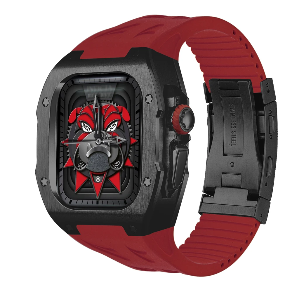 애플 워치용 수정 키트, 소울 쿨 티타늄 케이스, 럭셔리 보호, 아이워치 울트라 2 49mm 모드 키트 스트랩, 울트라 49mm