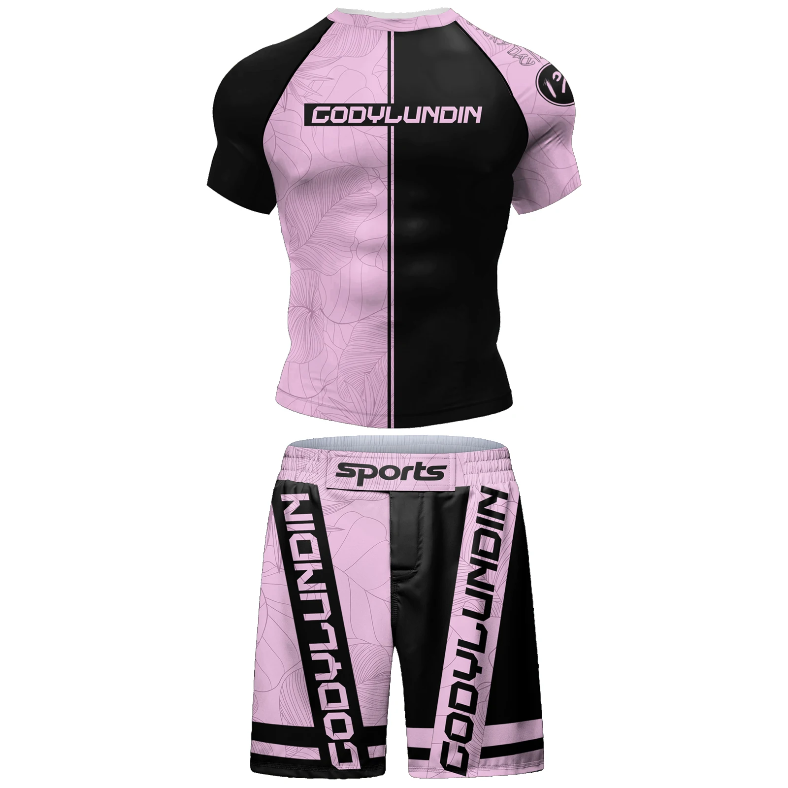 New Designer Boxing Jersey jiu jitsu No Gi Rashguard Set Pink Compression Active Wear For Men Women Custom Grappling Fightwear 4