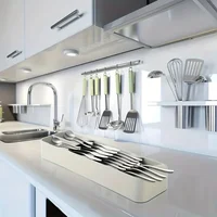 Kitchen Utensil Holder Cutlery Storage Tray Knife Holder Spoon Forks Tableware Organizer Container Box For Knives Block Rack 2