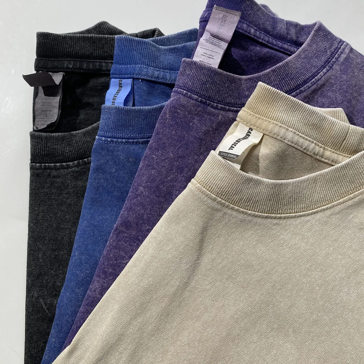 

Винтажная Тяжелая футболка большого размера для мужчин, 100 хлопок, круглый вырез, Женская Однотонная футболка с коротким рукавом, Канье, Высококачественный Свободный Топ для пожилых людей