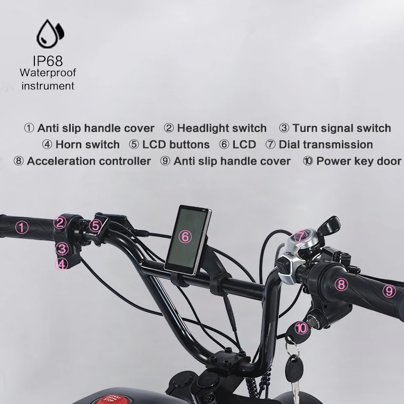 20 Inch Disc Brake Electric Lithium Battery LCD Display Fatbike Adults 48V 1500W 26Ah new model shipped from factory