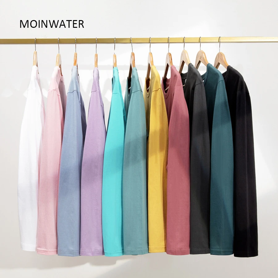 

MOINWATER Women New 100% Cotton Long Sleeve T shirts Female Eleven Colors Base Casual Tees Tops for Spring Autumn MLT2201