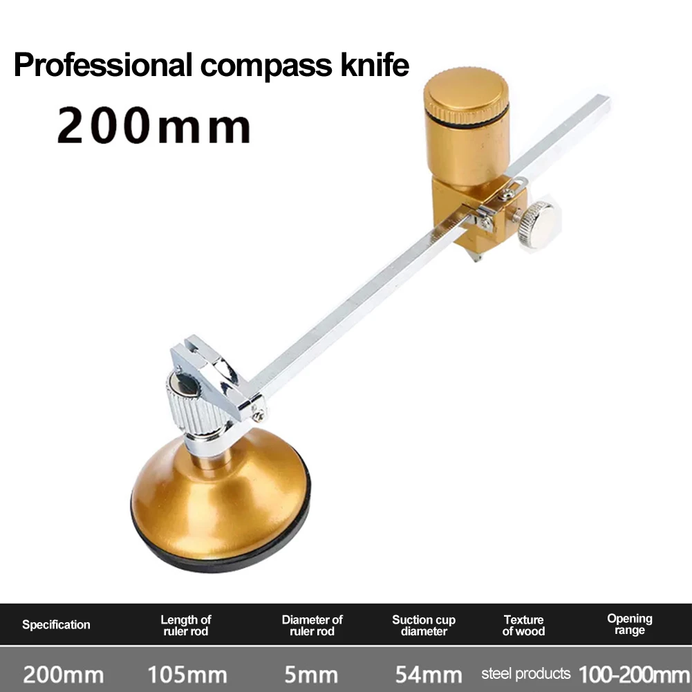 1 Stück Glass ch neider Profession elles kreisförmiges Glass ch neider schneiden mit Saugnapf werkzeug mit rundem Griff 200/300/400mm Bauwerk zeuge – Detail 5
