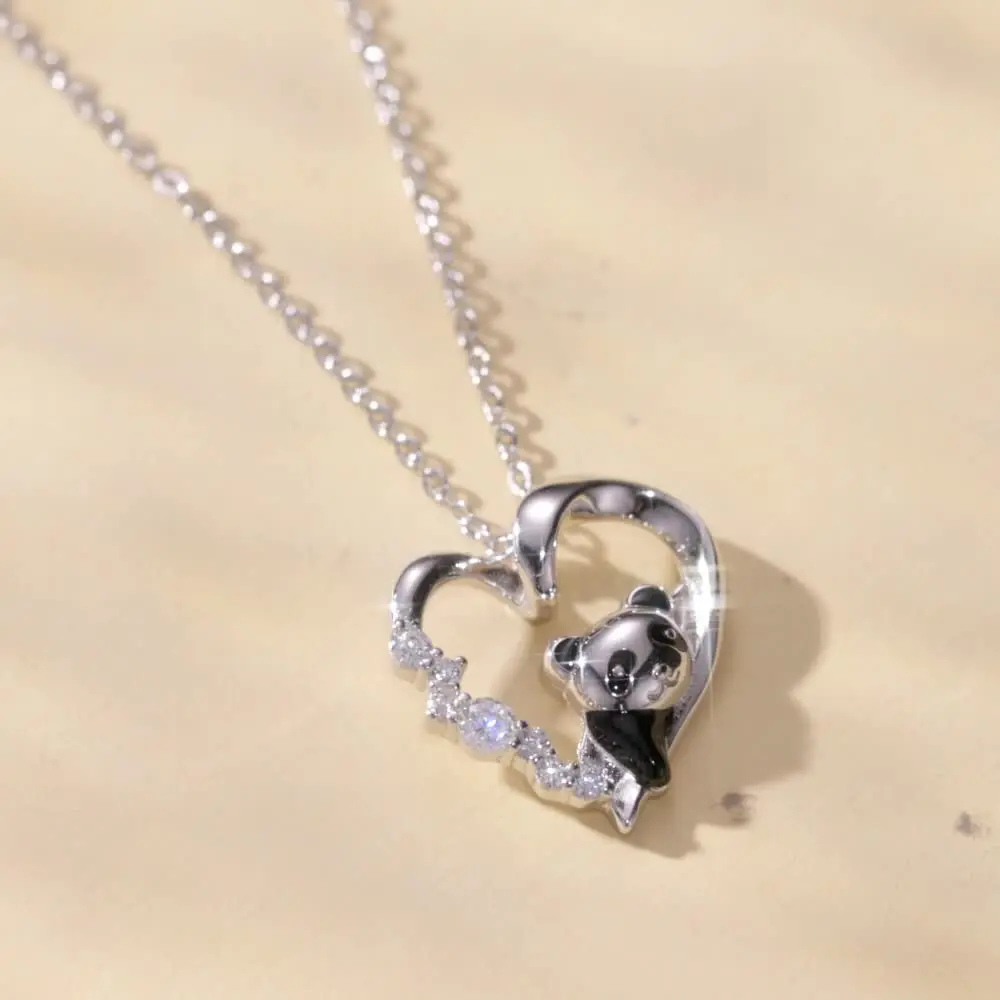 Collana panda in argento sterling 925 per donne e ragazze