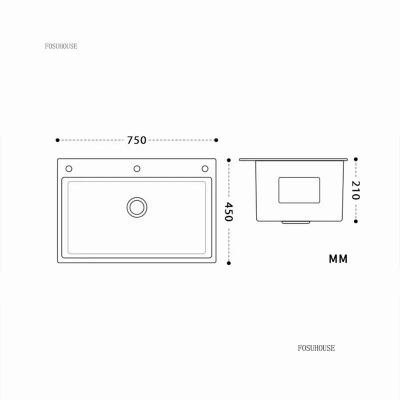 Italian Brushed Metal Kitchen Sinks for Rental Houses Waterfall Large Single Trough Table Control Sink Creative Sink for Kitchen