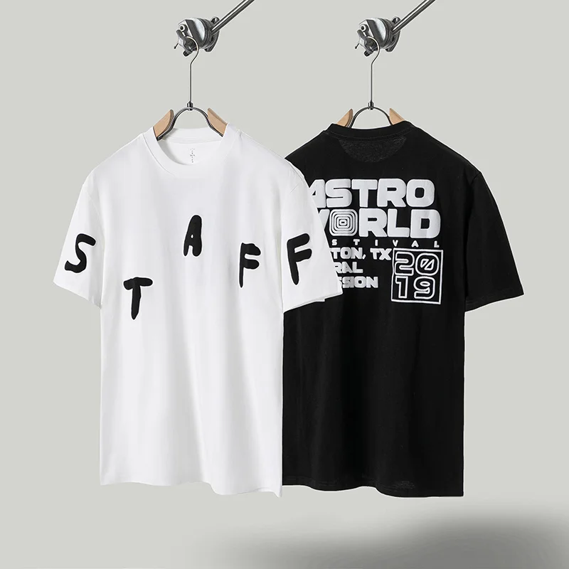 

Letter Logo Foam Printed T-shirt Men Women High Quality Round Neck Short Sleeved T Shirt