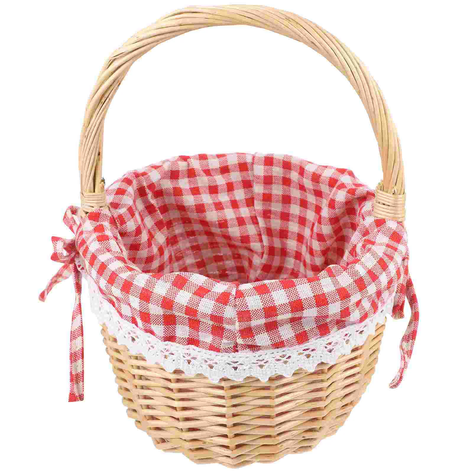

Trash Can Bread Container Food Storage Basket Gift Bamboo Fruit Bride Picnic Bag