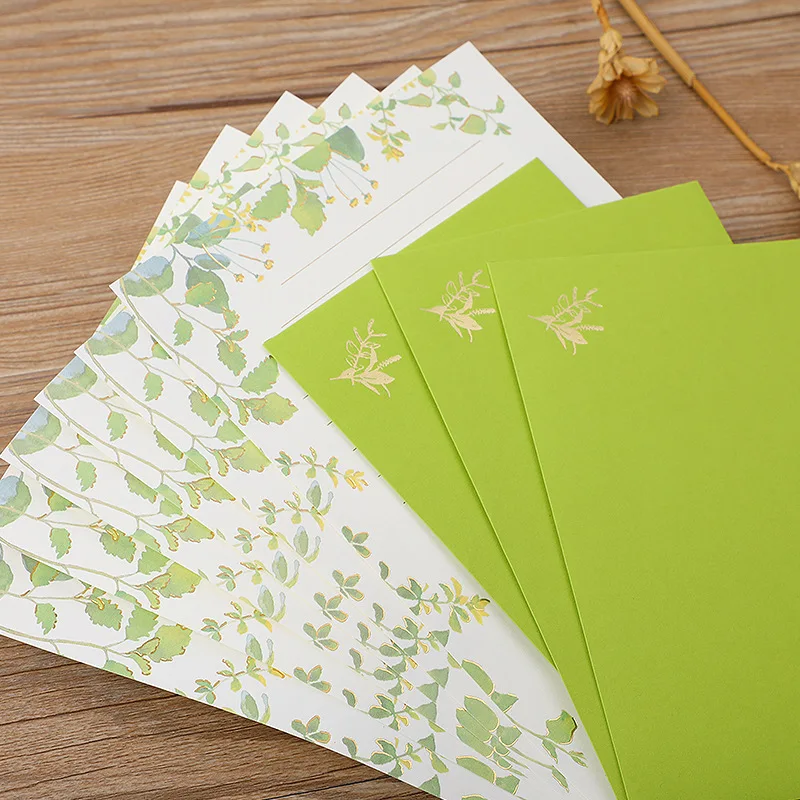 Writing Paper Set 8pcs Fresh Style For Envelopes Kawaii Letter Pads Message Notes Wedding Party Supplies School Office Stationery