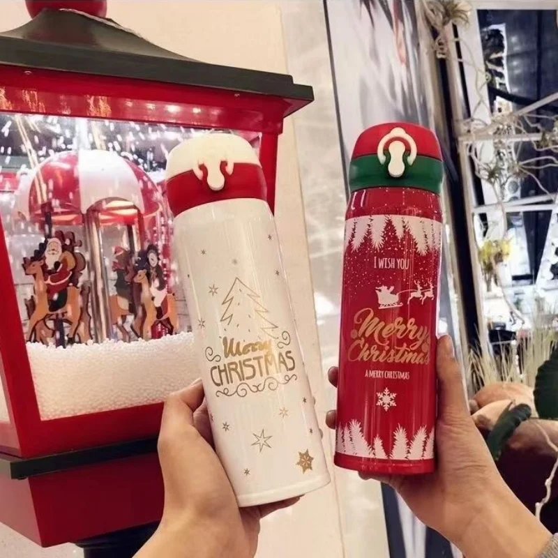 304 Stainless Steel Insulated Water BottleChristmas New Year GiftsPortable Leak-proof Thermos Mug Cup for Office Travel Sport