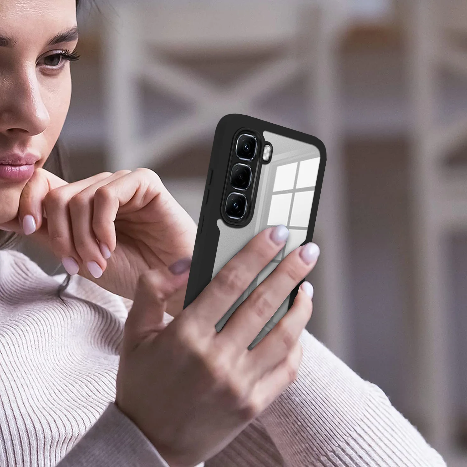 360° Protection Hard Clear Back Case with Screen Protector