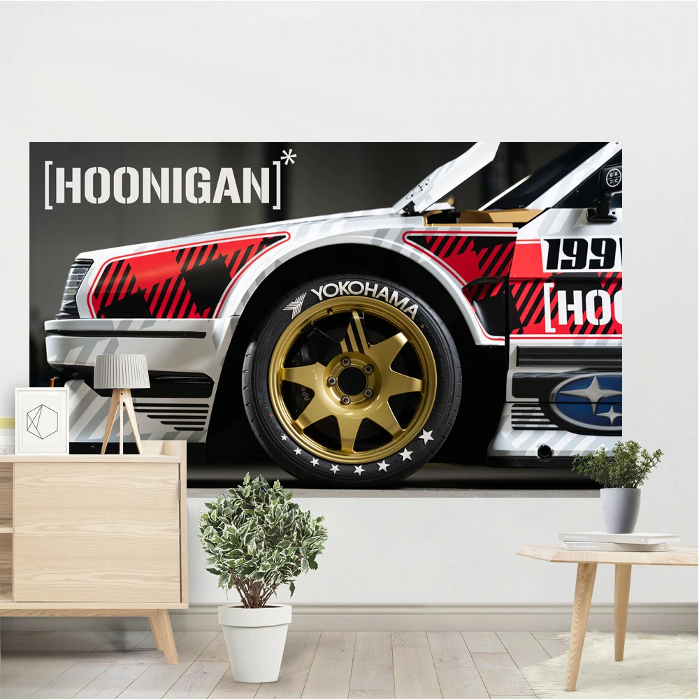 

Various Sizes Of HOOLINAM Funny Car Tapestry Room Garage Wall Decoration Banner