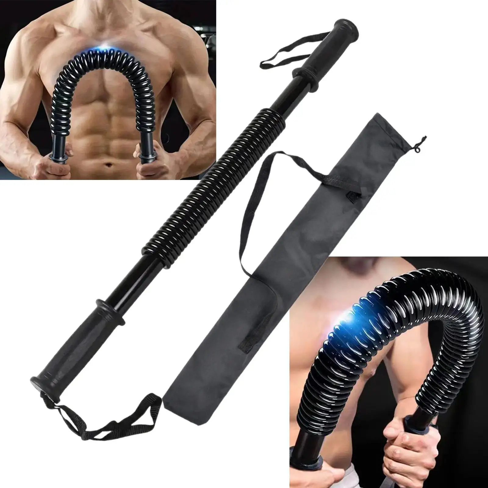 Spring Power Twister Bar Chest Expander Workout Equipment Hand Gripper Strength Training Chest Builder for Women Men Heavy Duty