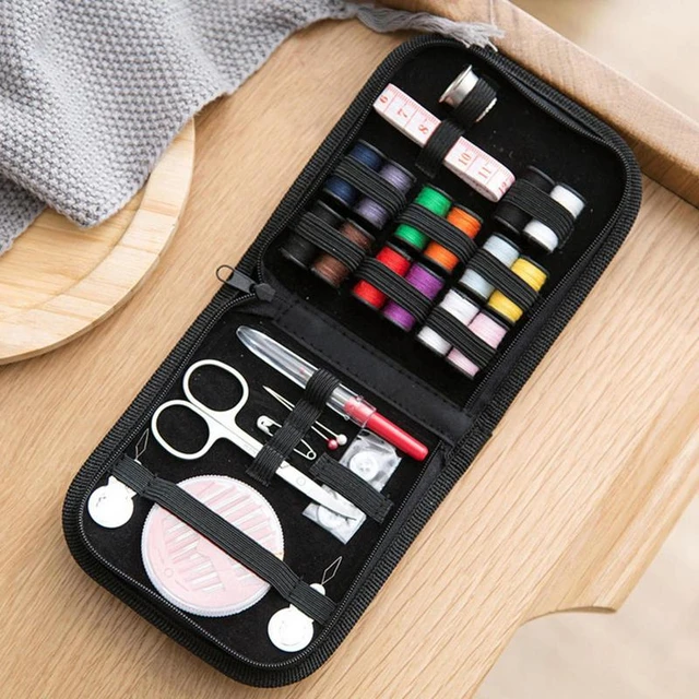 27pcs/set Portable Travel Sewing Box Kit Sewing Thread Stitches Knitting  Needles Tools Cloth Buttons Craft Scissor Mom Gifts