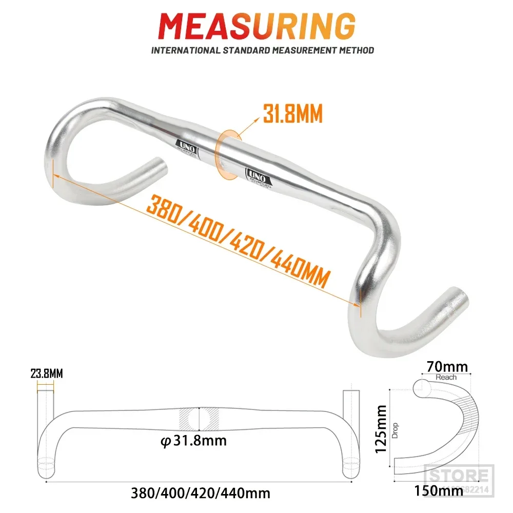 UNO Aluminum Alloy Racing Road Bike Handlebar 4