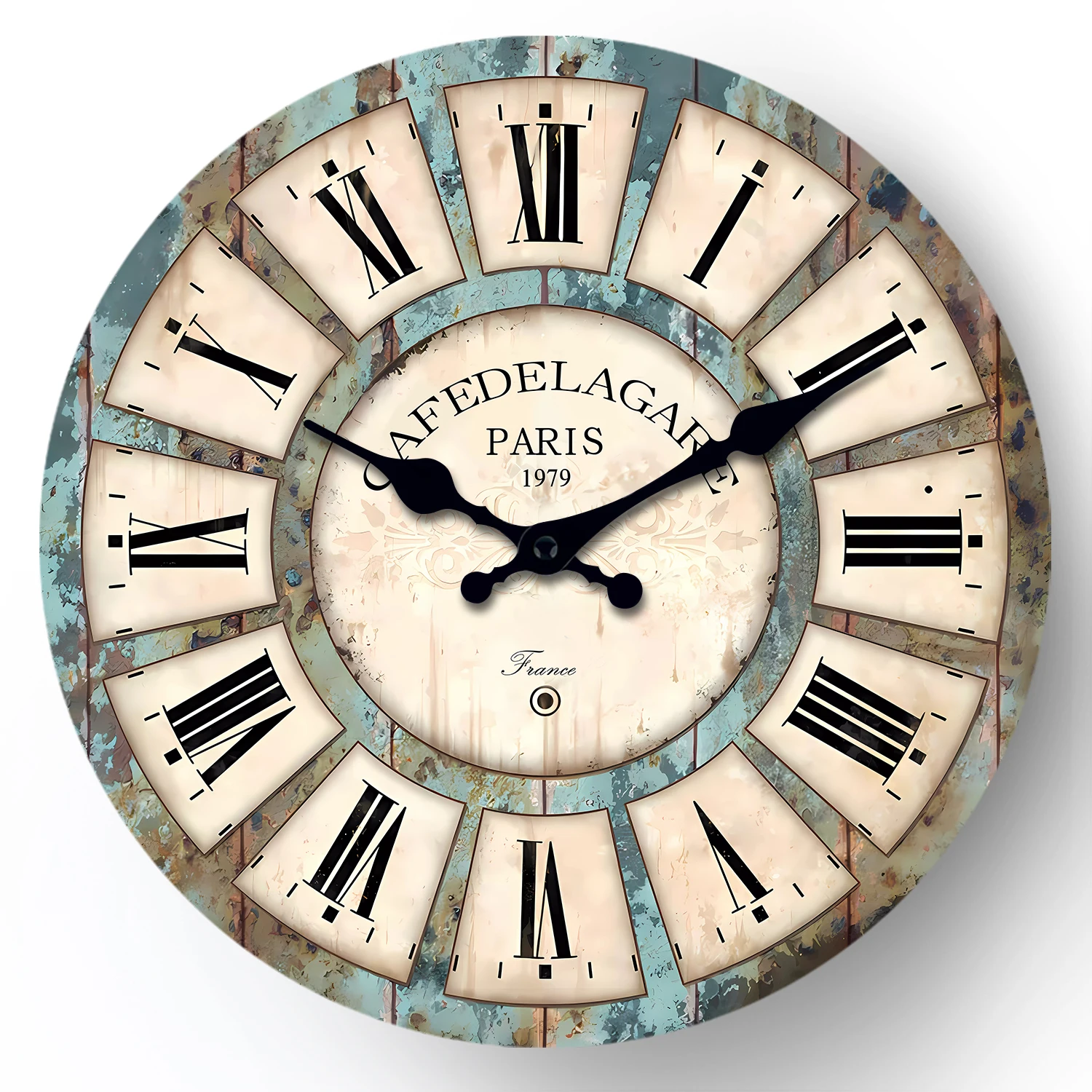 A Country Retro Style Wooden Round Wall Clock, Wooden Texture Design Wall  Clock, Silent and Non-Drip, Battery-Powered Decorative Clock for Home  Kitchen, Living Room, Office, Bathroom, Bedroom 10-Inch 12-Inch 14-Inch  16inch (Without, image size:1500x1500