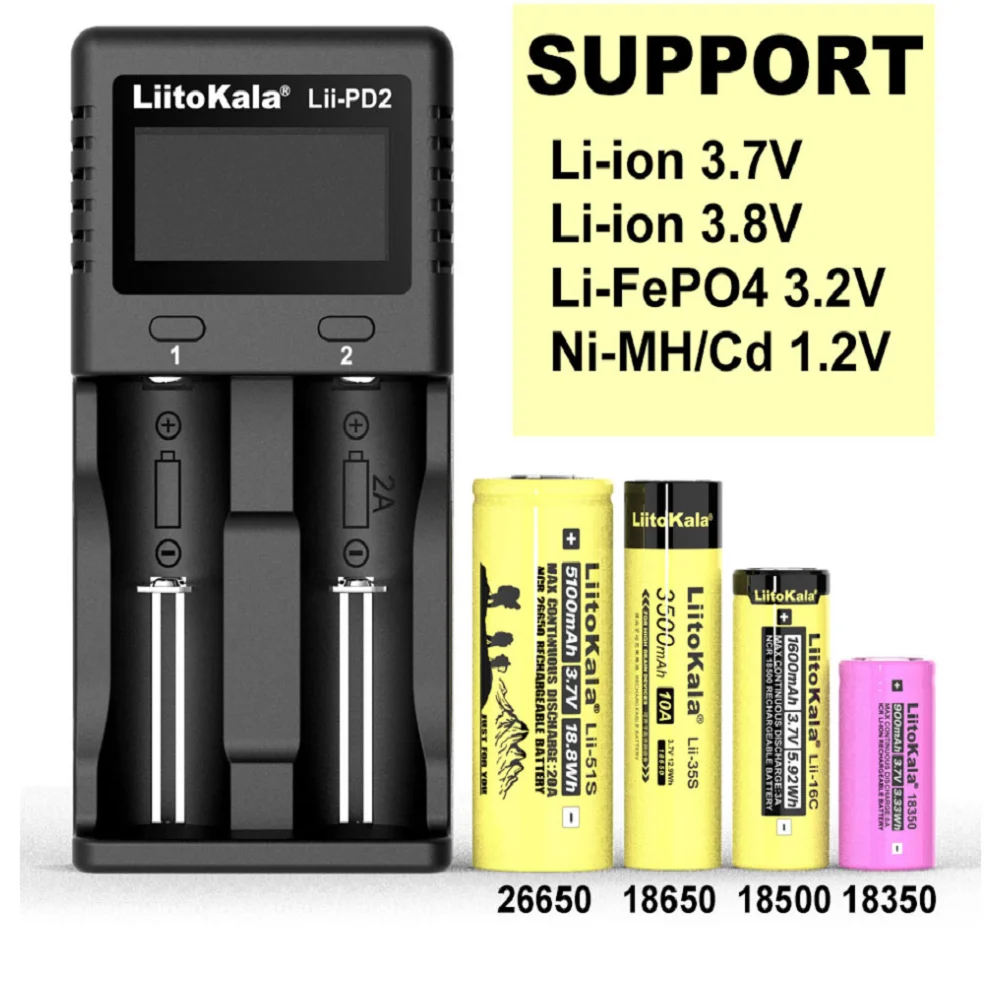 Battery Charger Liitokala Lii-PD400 1.2V NI-MH AA AAA LCD Multifunction