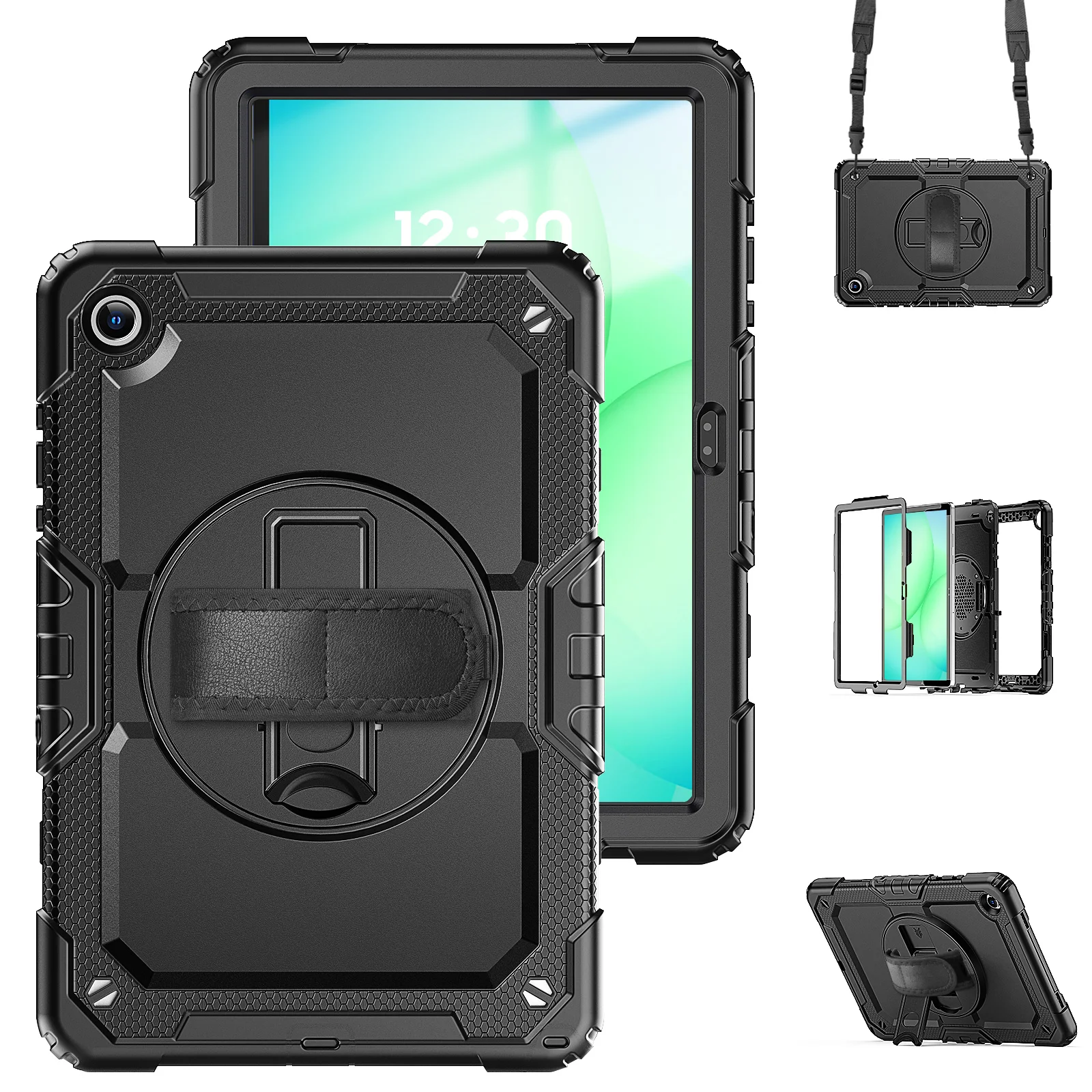 Durable Shockproof Tablet Case with Hand & Shoulder Straps - Kids Safe Cover