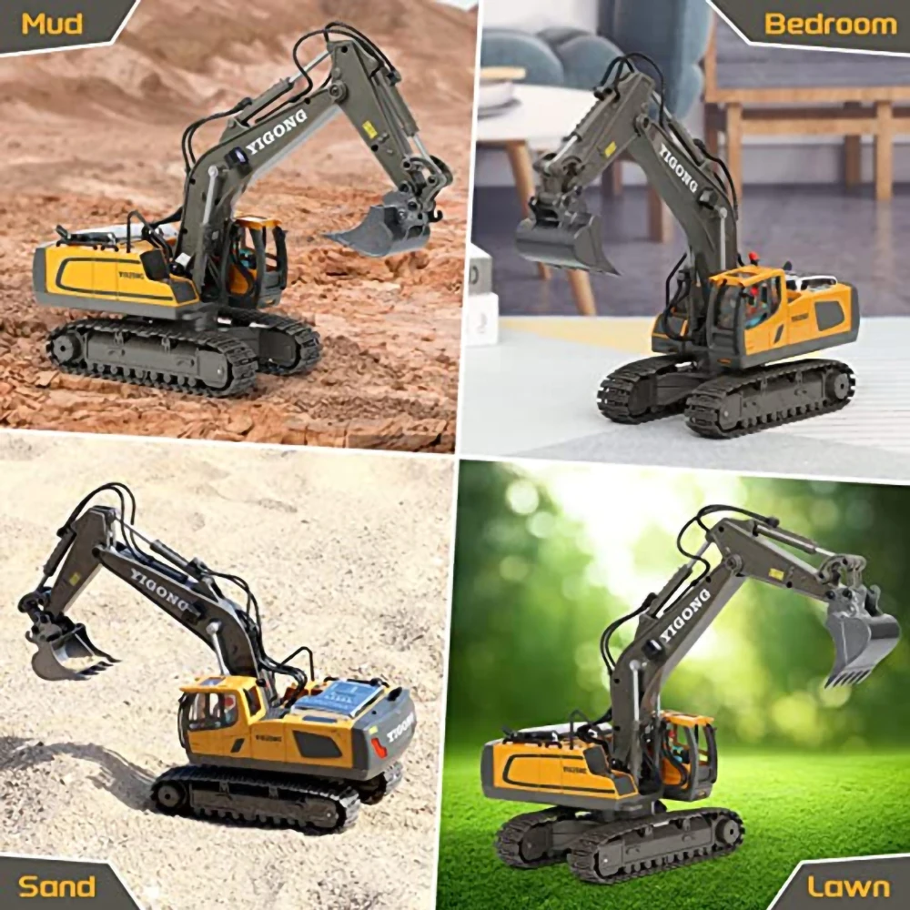 11 Channel Large 2.4 Grams Of Alloy Remote Control Excavator Dumping Soil Flip Engineering Car Toys 5